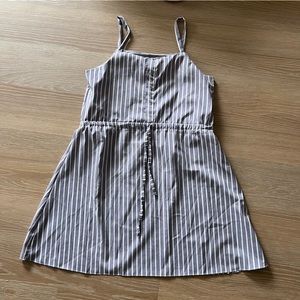 Purple and white striped tie dress